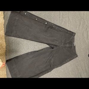 Black denim flare pants